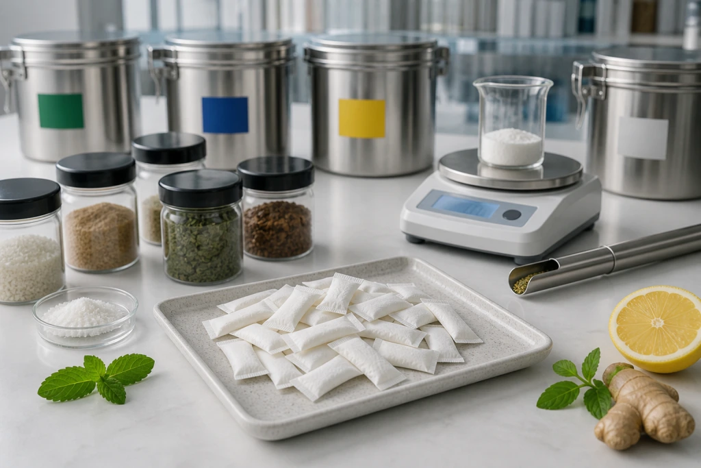 用于口含袋生产的代表性植物原材料采样